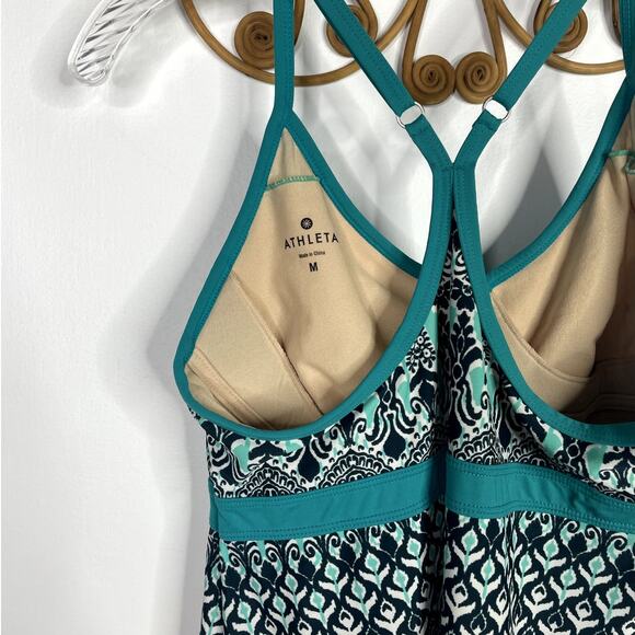 Athleta Shorebreak Racerback Athletic Dress Bombay Paisley Ikat M - Picture 4 of 5